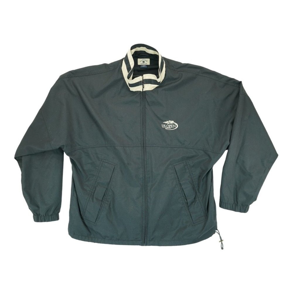 Vintage Cutter & Buck Black Windbreaker Jacket Mens Large US Open 2001 Full Zip